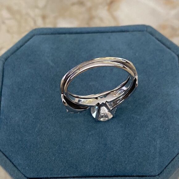 1.50 Carat Natural Diamond 14K White Gold Engagement Ring+Matching Band $14,235 - Picture 7 of 9